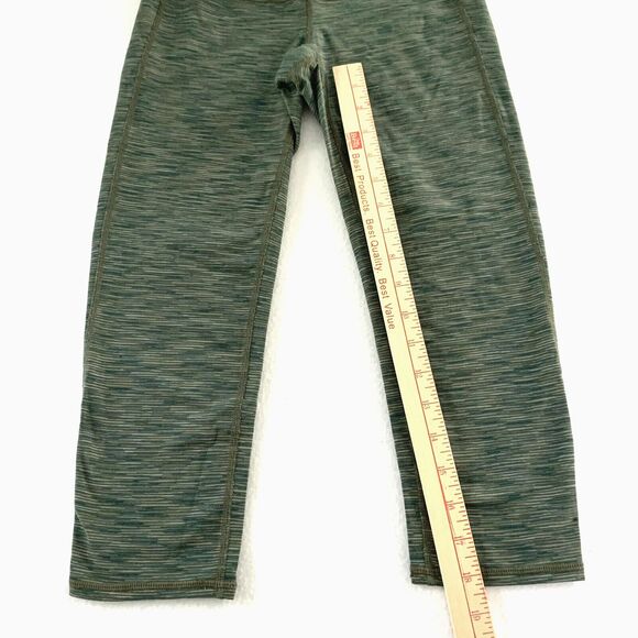 Athleta Chaturanga Yoga Pants Cropped Leggings XS Green Spacedye Stretch Womens - Picture 6 of 9